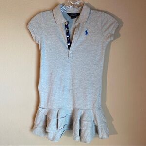 Ralph Lauren Sz 7 Grey Ruffle Dress